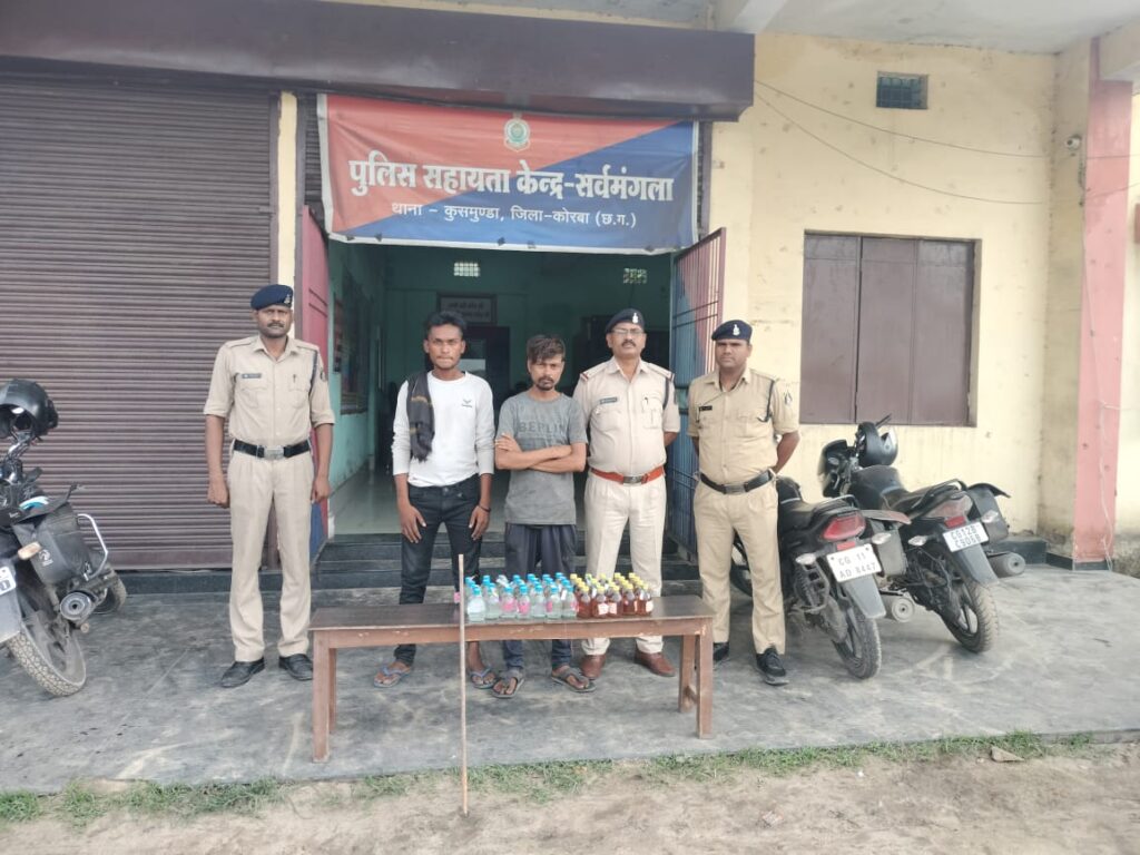 सर्वमंगला पुलिस के द्वारा शराब दुकान में हुई चोरी के मामले में 02 आरोपियों को किया गिरफ्तार